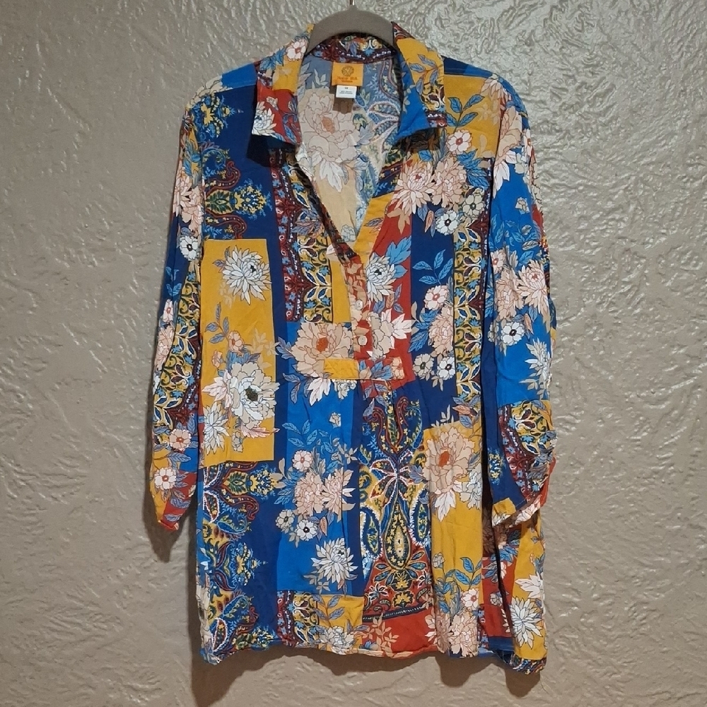 Ruby Rd. Women's Colorful Floral Tops Tees - Short eleeve  Size 1X